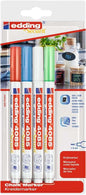 Edding 4085 Basicos Pack de 4 Rotuladores de Tiza Liquida - Punta Redonda - Trazo 1-3mm - Olor Neutr