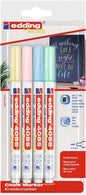 Edding 4085 Pastel Pack de 4 Rotuladores de Tiza Liquida - Punta Redonda - Trazo 1-3mm - Olor Neutro