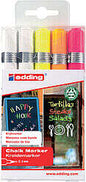 Edding 4095 Pack de 5 Rotuladores de Tiza Liquida - Punta Redonda - Trazo 2-3mm - Olor Neutro - Colo