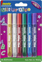 Imedio Glitter Glue "Original" Pack de 6 Tubos de Pegamento con Brillantina 10ml - Para Distintos Materiales - Tubo Extrablando - Boquilla de Precision - Sin Disolventes - Colores Surtidos