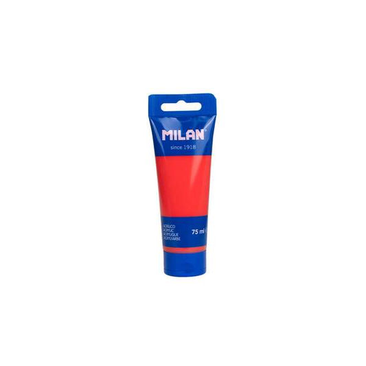 Milan Tubo de Pintura Acrilica 75ml - Pigmentos de Alta Calidad - Mezclable - Color Rojo Sandia