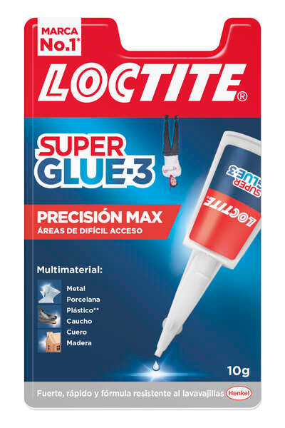 Loctite Superglue-3 Precision Max 10gr - Adhesivo Liquido Transparente - Boquilla Extralarga - Secado Rapido - Resistente al Agua y a Temperaturas Extremas
