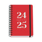 Dohe Grammar Agenda Escolar Espiral A5 - Semana Vista - Papel 80g/m2 - Cubierta de Polipropileno - Cierre de Goma Elastica - Tamaño 15x21cm - Color Rojo