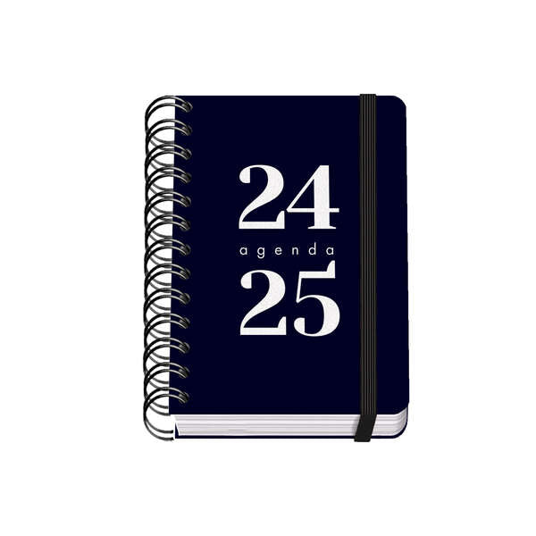 Dohe Grammar Agenda Escolar Espiral A6 - Dia Pagina - Papel 80g/m2 - Cubierta de Polipropileno - Cierre de Goma Elastica - Tamaño 10x15cm - Color Negro