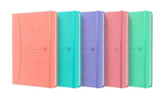 Oxford Signature Cuaderno Cosido Tapa Extradura A5 Liso 80 Hojas Surtido Pastel - Tamaño A5 - Tapa Dura Extradura - 80 Hojas Lisas - Colores Surtidos - Cantidad: 5