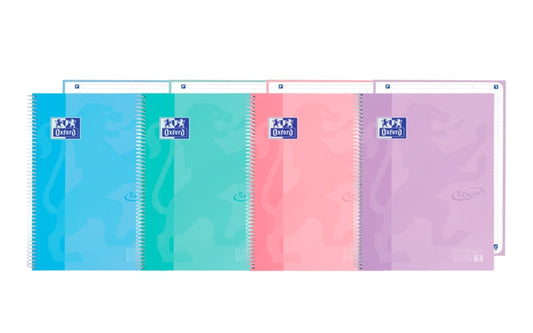 Oxford School Touch Europeanbook 1 Cuaderno A4+ 80 Hojas Microperforadas 1 Linea - Tapa Extradura - Colores Surtidos - Cantidad: 5