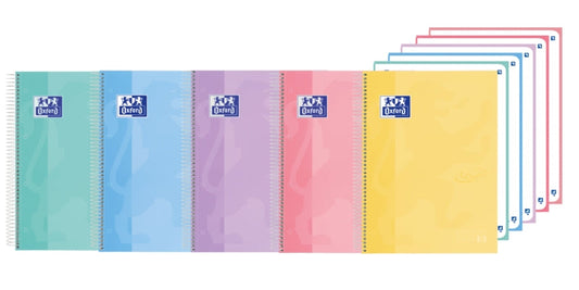 Oxford School Touch Europeanbook 5 Dotbook A4+ - Tapa Extradura - Dots 5x5 - 120 Hojas - Colores Surtidos - Cantidad: 5