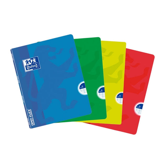 Oxford School Classic Openflex A5 Libreta Grapada - Tapa de Plastico Resistente - 1 Linea con 2 Margenes - 48 Hojas - Colores Surtidos