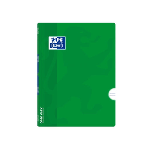 Oxford School Classic Openflex A5+ Libreta Grapada - Tapa de Plastico Resistente - Pauta 3.5 con Margen - 48 Hojas de Papel de Calidad - Color Verde