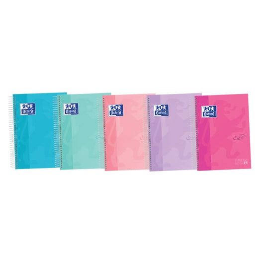 Oxford School Touch A5+ Europeanbook - Tapa Extradura Resistente - 120 Hojas 5 Colores - Tamaño A5+ - Cantidad: 5