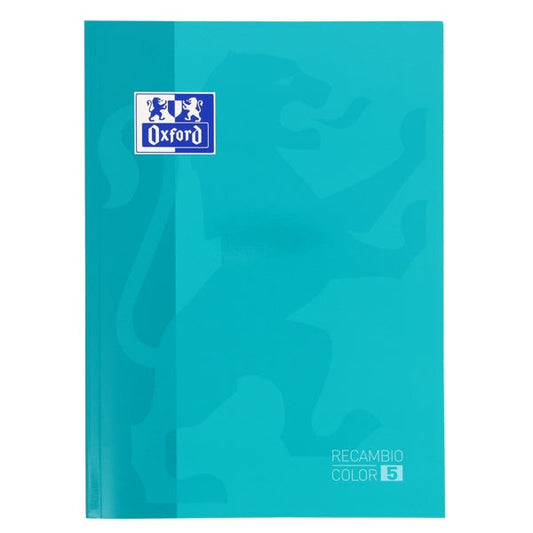 Oxford School Touch Cuaderno de Recambio - Tamaño A4 - Tapa Blanda - Encolado 5x5 - 80 Hojas - Cantidad: 5