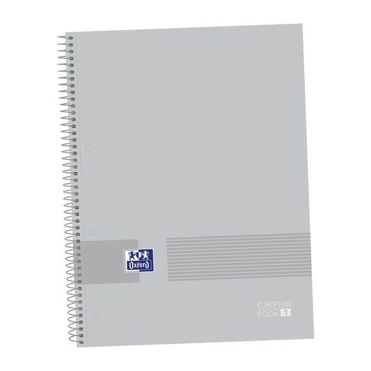 Oxford & You A4+ Europeanbook - Tapa Extradura - 80 Hojas - Cuadricula 5x5 - Color Gris - Cantidad: 5