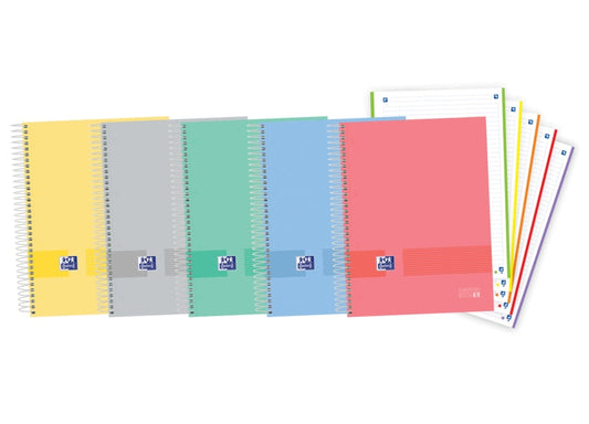 Oxford & You A4+ Europeanbook - Tapa Extradura Resistente - 5 Colores Surtidos - 120 Hojas - Cantidad: 5