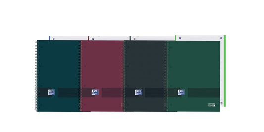 Oxford & You Europeanbook A4+ Tapa Extradura - Cuaderno con 80 Hojas - Tamaño 1 5x5 - Colores Neutros - Cantidad: 5