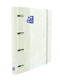 Oxford Europeanbinder Classic A4+ Carpeta de Anillas con Recambio Cuadricula 5x5 - Tapa Extradura - Cierre con Goma Elastica - Color Blanco