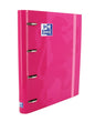 Oxford Europeanbinder Classic A4+ Carpeta de Anillas con Recambio Cuadricula 5x5 - Tapa Extradura - Cierre con Goma Elastica - Color Fucsia