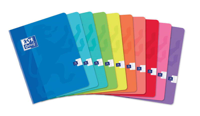 Oxford Classic Libreta Grapada A5+ Cuadricula Seyes - 48 Hojas con Margen - Tapa Blanda - Ideal para Tomar Apuntes - Colores Surtidos