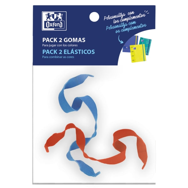Oxford Gomas Elasticas para Carpeta o Cuaderno - Pack de 2 Unidades - Ajuste Perfecto - Resistente y Duradero - Cantidad: 10