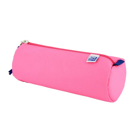 Oxford Kangoo Kids Estuche Redondo Grande - Poliester Resistente - Color Fucsia - Cantidad: 5