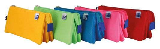 Oxford Kangoo Kids Estuche Triple Poliester - Tamaño Compacto 22x8x10cm - Diseño Divertido para Niños - Colores Surtidos - Cantidad: 5