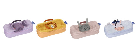 Oxford Kids Estuche Infantil de Peluche Suave - Surtido 4 Animal Besties - Ideal para Niños - Diseño Divertido y Colorido - Practico y Resistente - Cantidad: 8