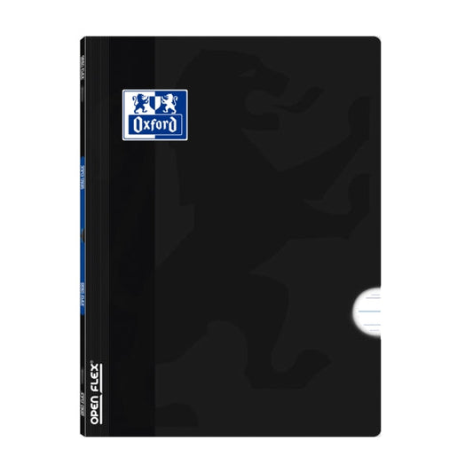 Oxford Libreta Grapada Openflex A4 - Tapa de Plastico Resistente - Grapada para Mayor Durabilidad - Pauta 3.5 con Margen para Escribir Ordenadamente - 48 Hojas de Alta Calidad - Color Negro - Cantidad: 10