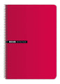 Enri Status 4º Tapa Dura Cuaderno Espiral 4x4 con Margen 100 Hojas Rojo - Cuaderno de Tapa Dura - Cuadriculado 4x4 con Margen - 100 Hojas de Alta Calidad - Color Rojo