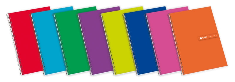 Enri Status Fº Tapa Extradura Cuaderno Espiral 4x4 - Tapa Dura Resistente - Cuaderno con Margen - 100 Hojas de Alta Calidad - Colores Surtidos - Cantidad: 5