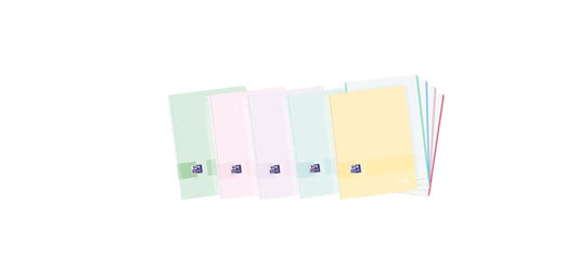 Oxford Live & Go A6+ Europeanbook - Tapa de Plastico Resistente - Cuaderno con 120 Hojas - Formato A6+ - Cuadricula 5x5 - Colores Surtidos - Cantidad: 5