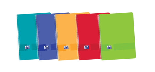 Oxford Live & Go Europeanbook A4+ - Tapa de Plastico - 1 Linea 2 Margenes - 80 Hojas - Colores Surtidos - Cantidad: 5