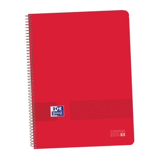 Oxford Live&Go A4+ Europeanbook - Tapa de Plastico - 80 Hojas - Tamaño 1.5x5 - Color Rojo - Cantidad: 5