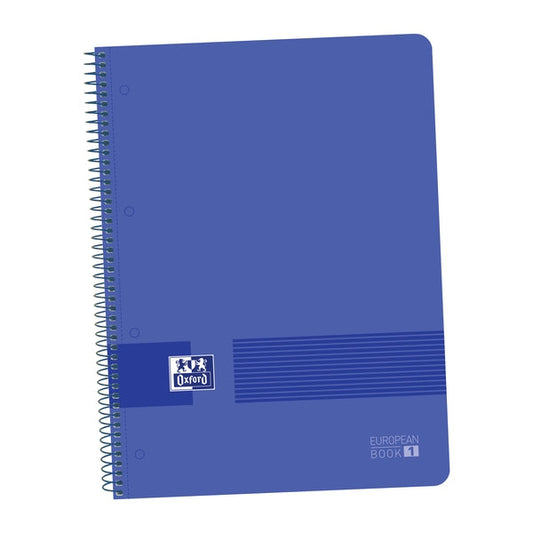 Oxford Live&Go Cuaderno A4+ Tapa de Plastico - Europeanbook 1 5x5 - 80 Hojas - Color Azul Marino - Cantidad: 5