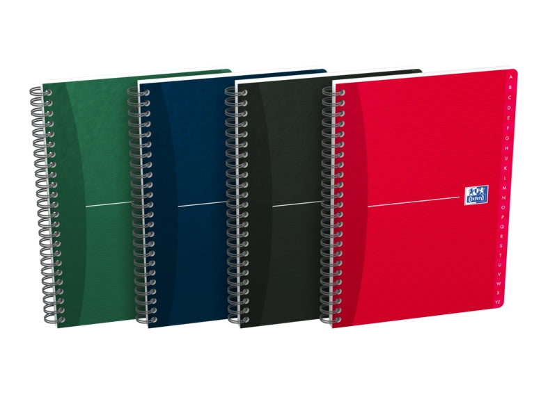 Oxford Office Essentials A5 Cuaderno de Tapa Blanda - Indice Alfabetico A-Z - 1 Linea por Pagina - 90 Hojas - Colores Surtidos