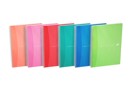 Oxford Office My Colours Cuaderno Espiral A4 - Tapa de Plastico - 5x5 - 90 Hojas - Colores Surtidos