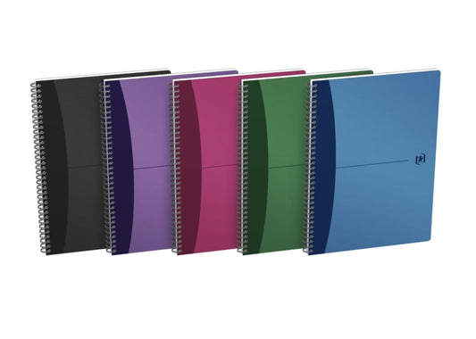 Oxford Office Urban Mix A4 Cuaderno Espiral - Tapa de Plastico Resistente - 90 Hojas Cuadriculadas 5x5 - Colores Surtidos