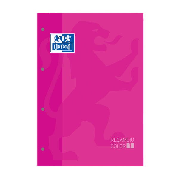 Oxford School Classic Cuaderno de Recambio - Tamaño A4 - Tapa Blanda - Encolado - Cuadricula 5x5 - 80 Hojas - Color Fucsia - Cantidad: 5