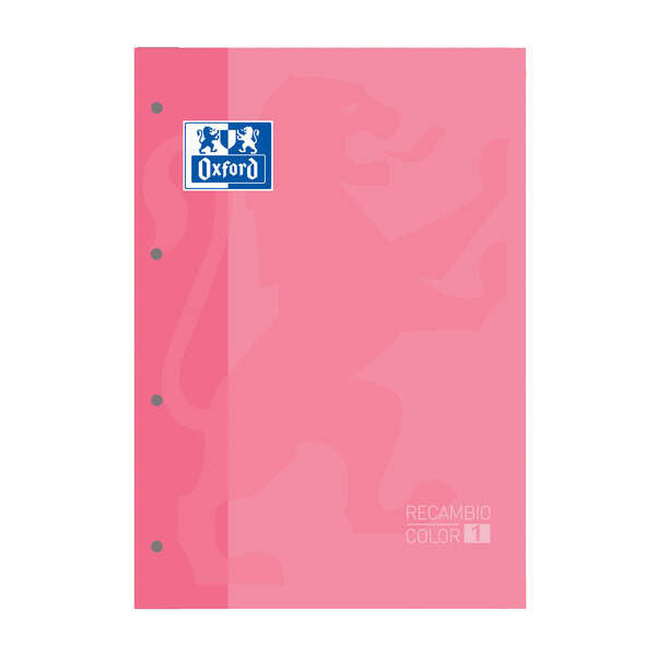 Oxford School Classic Cuaderno de Recambio - Tamaño A4 - Tapa Blanda - Encolado - Cuadricula 5x5 - 80 Hojas - Color Rosa Chicle - Cantidad: 5
