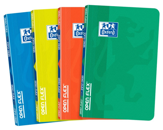 Oxford School Classic Openflex 9x14 Libreta Grapada - Tapa de Plastico Resistente - 48 Hojas de Papel Cuadriculado 5x5 - Colores Surtidos - Ideal para Estudiantes - Cantidad: 10