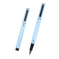 Dohe Boligrafos Elegantes de Metal Ligero - Cuerpo Ovalado Azul Ergonomico - Capucha con Clip - Fabr
