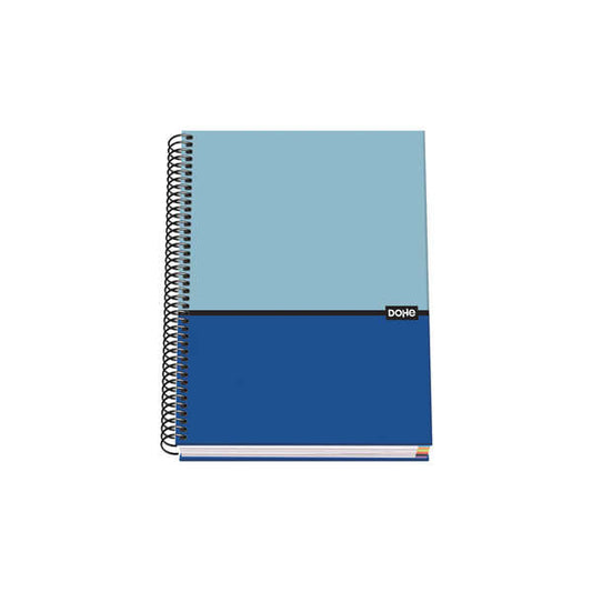 Dohe Cuaderno en Espiral A5 - 162x210mm - Tapa Dura con Carton Forrado - Interior de 100 Hojas de Papel Offset de 90gr - Cuadricula de 5mm con Banda de Color