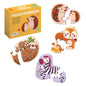 Dohe Pack de 4 Puzzles para Niños de 4/5 Piezas - Tematica Animales - Doble Capa de Carton - Capa Intermedia de Contrachapado - Estimula Imaginacion - A partir de 2 Años