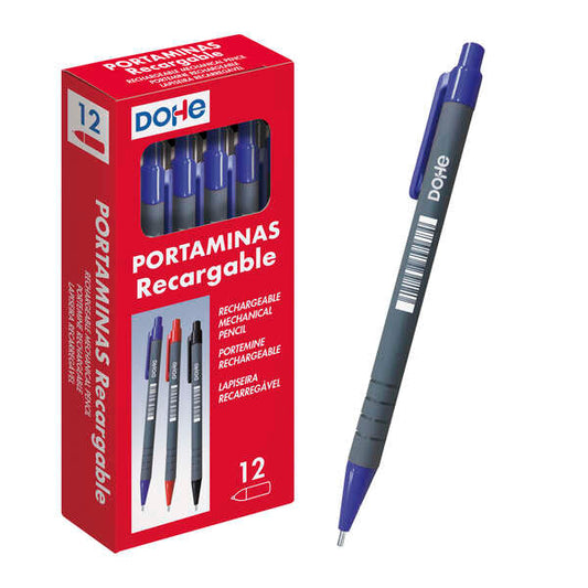 Dohe Portaminas Recargable con Cuerpo de Plastico - para Minas de grafito de 0.5mm - Punta Acolchada