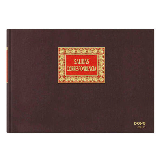 Dohe Cuaderno de Encuadernacion en Tela de Primera Calidad - 100 Hojas - Doble Estampacion en Rojo y Oro - Papel Offset de 100gr - Impreso a Dos Colores