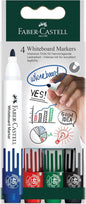 Faber-Castell W20 Pack de 4 Rotuladores para Pizarra Blanca - Punta de Bala - Ancho de Linea 2,25mm