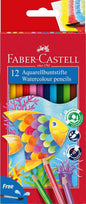 Faber-Castell Classic Colour Acuarelable Pack de 12 Lapices de Colores Hexagonales Acuarelables + Pi