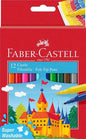 Faber-Castell Castle Pack de 12 Rotuladores - Tinta con Base de Agua Lavable - Colores Surtidos