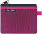 Leitz WOW Bolsa Porta-Todo Pequeña 2 Compartimentos - Tamaño 105x6x140mm - Lavable y Duradera - Cierre de Cremallera - Color Fucsia