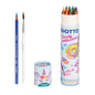 Giotto Candy Collection Acquarell Bote de 18 Lapices de Colores Acuarelables Hexagonales + Pincel - Colores Surtidos