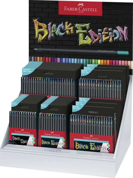 Faber-Castell Black Edition Expositor con 36 Estuches Surtidos de Lapices de Colores - Mina Supersua