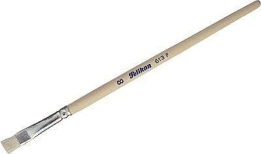 Pelikan Pincel Serie 613F N. 8 - Pelo Natural - para Colores Pastosos - Oleo, Acrilico y Tempera - Cantidad: 12